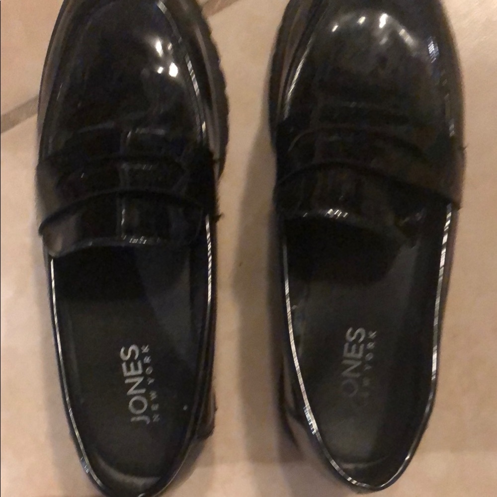 Jones New York Shiny Black Slip-On Shoes
